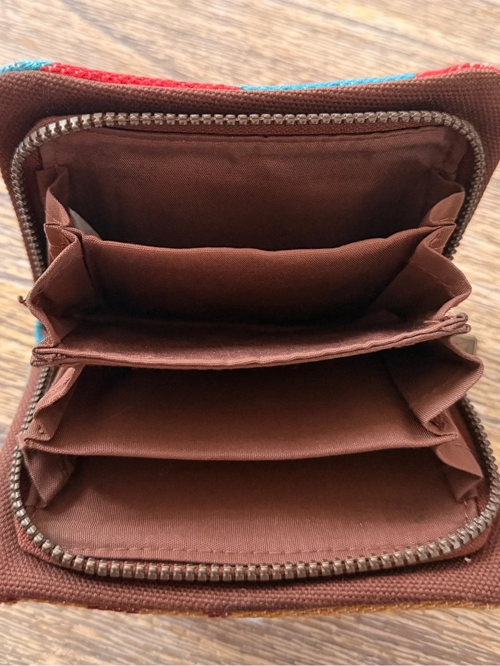 Pendleton Wool & Leather Wallet Southwestern Print - Picture 3 of 5